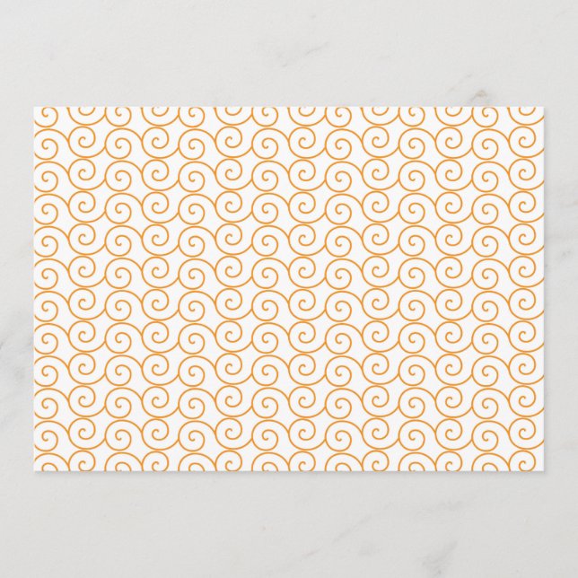 Programa um fundo laranja e branco com espirais (Frente)