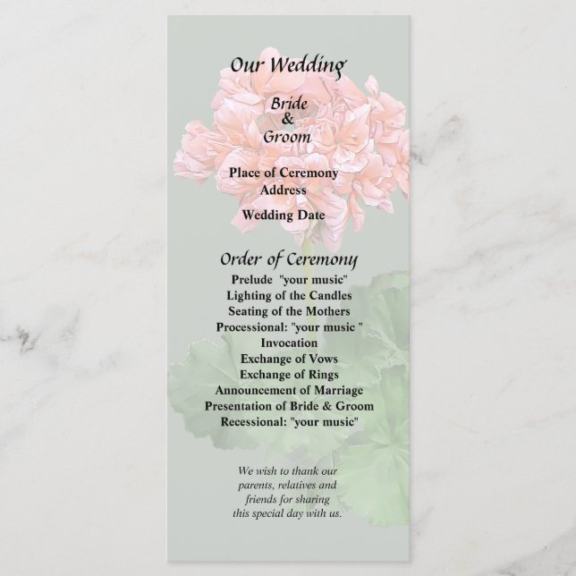 Programa Um Geranium Rosa (Frente)