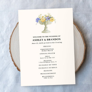 Programa Urn Floral de Casamento Romântico no Estilo Toscan