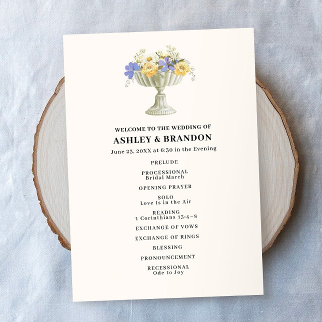 Programa Urn Floral de Casamento Romântico no Estilo Toscan (Criador carregado)