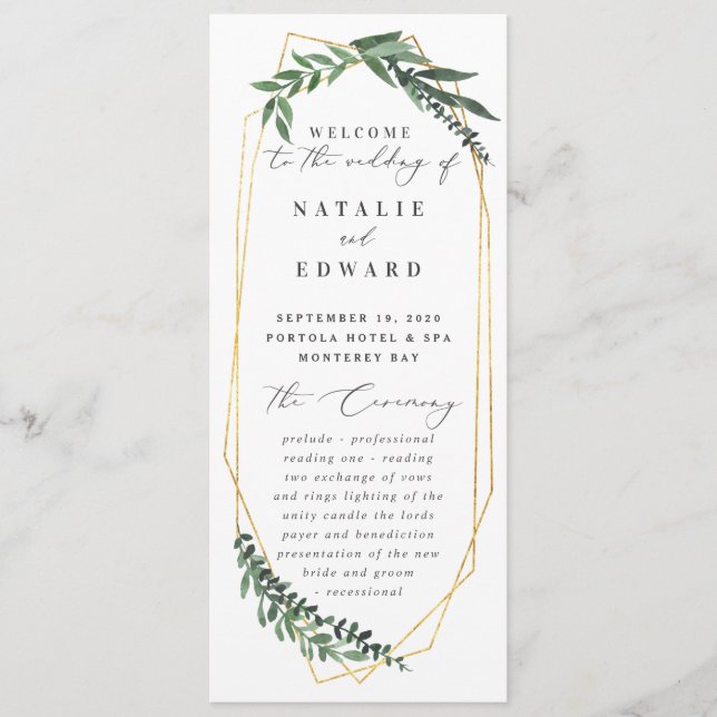 Programa verde-aquarela-geométrica-dourada (Frente)