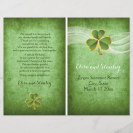 Programa verde para o casamento de trevo na Irland