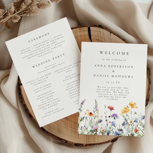 Programa Vibrant Wildflower Wedding Program (Criador carregado)