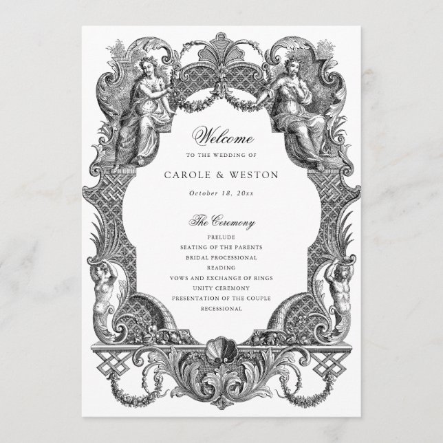 Programa Vintage Barroco Frame Toile Casamento (Frente)