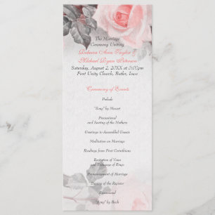 Programa Vintage Blush Pink Rose Wedment Program