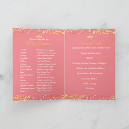 Programa Vintage Boho Rosa Dourada tico Rustic Quinceañera