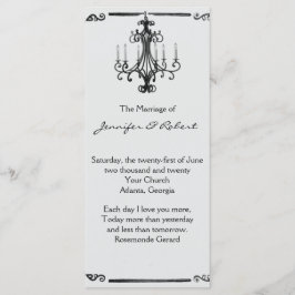 Programa Vintage Chandelier Wedding Program