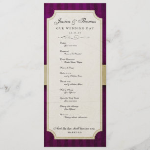 Programa Vintage Charm Ivory & EggPlant Wedment Program