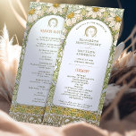 Programa Vintage Daisy Wedding Art Nouveau por Mucha<br><div class="desc">Apresentando o programa de Casamento vintage editável de Alphonse Mucha, agora disponível no Zazzle! Este programa elegante é a maneira perfeita de guiar seus convidados através do seu dia especial. O Programa de Casamento vintage apresenta uma bela design de Nouveau de Arte pela lendária Alphonse Mucha. Os detalhes são suaves...</div>