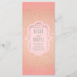 Programa Vintage Dourado Glitter Confetti Pink Wedment