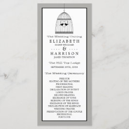 Programa Vintage Heart Birdcage Wedding Program