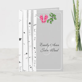 Programa Vintage Love Birds Birch Tree Wedch Program