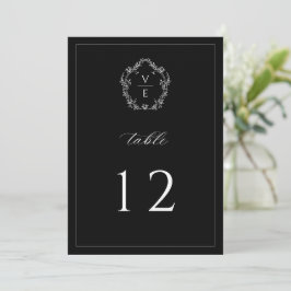 Programa Vintage Monographic Crest Black Wedch Table Number