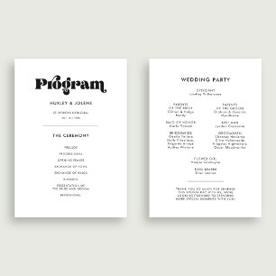 Programa Vintage retro script casamento