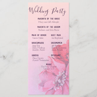 Programa Vintage Rosa Wedding Program