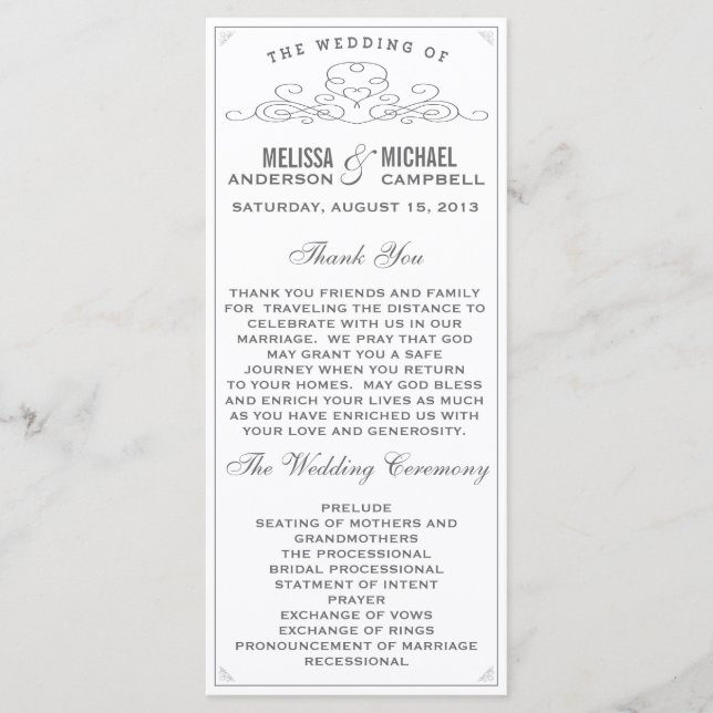 Programa Vintage, Rustic, Country, White Wedage Program (Frente)