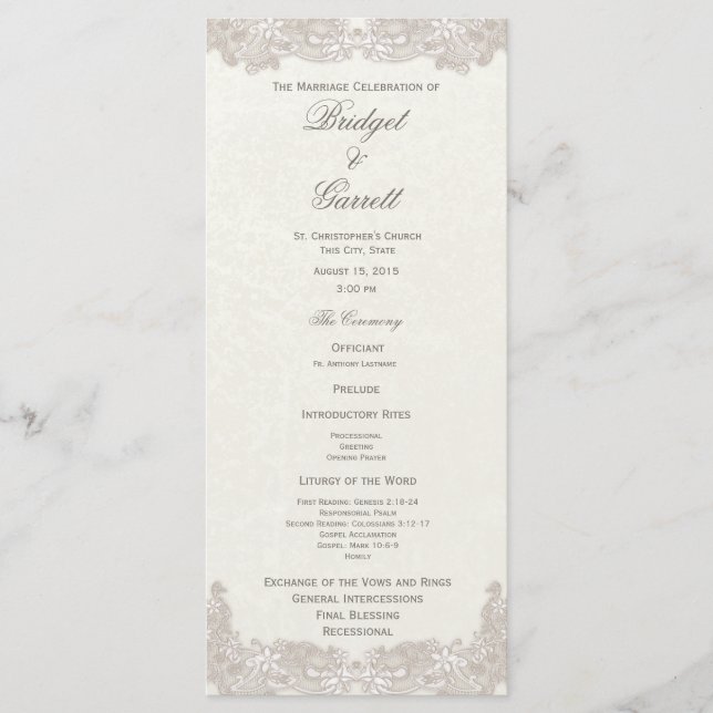 Programa Vitoriano de Casamento Floral (Frente)