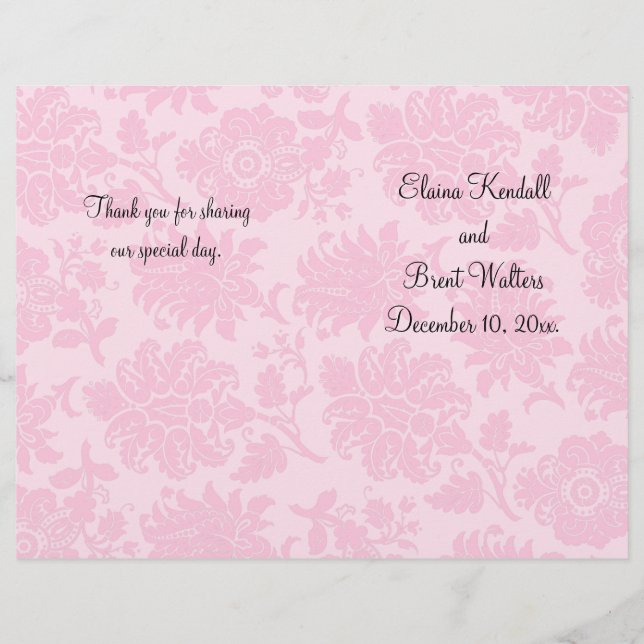 Programa Vitoriano de Casamentos tema damasco (Frente)