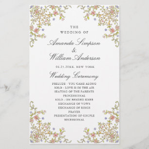 Programa Vitoriano de Cerimônia de Casamento de Gr