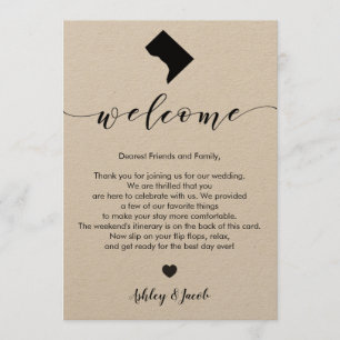Programa Washington DC Wedding Letter & Itinerary