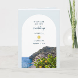Programa Watercolor Amalfi Coast Arch Italy Lemons Wedding