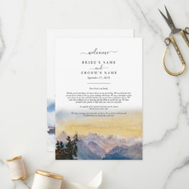 Programa Watercolor Blue Mountain Pine Wedding Itinerário