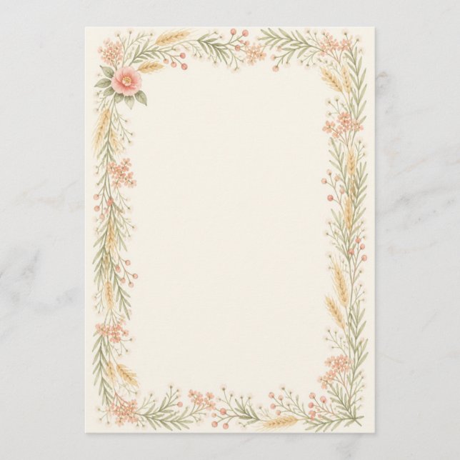 Programa Watercolor Camellia Wedding Program  (Frente)