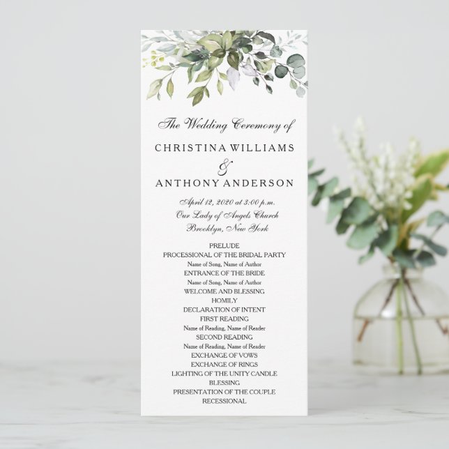 Programa Watercolor Greenery Eucalyptus (Em pé/Frente)