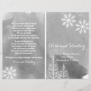 Programa wedding dobrado da aguarela cinza moderno