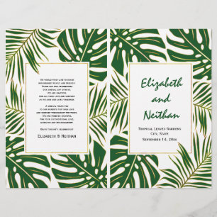 Programa wedding dobrado tropical do ouro verde