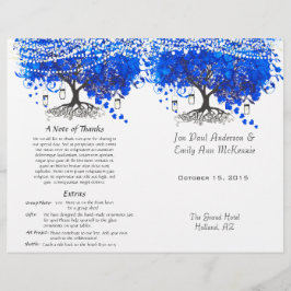 Programa Whimsical Blue Heart Leaf Tree Weding