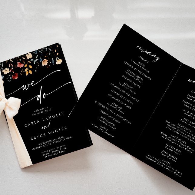 Programa Whimsical Boho Wildflower We Do Folded Wedding  (Criador carregado)