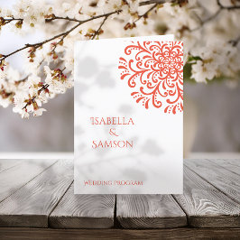 Programa Whimsical Orange Red Flourish Wedish Prog