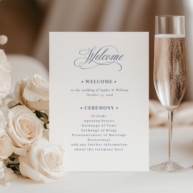 Programa White and Dusty Blue | Luxe Wedding Welcome (Criador carregado)
