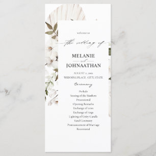 Programa White Boho Floral Ceremony Program
