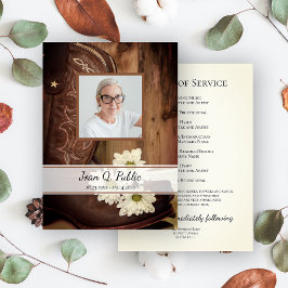 Programa White Daisies Cowboy Boots Serviço Funeral Ocident