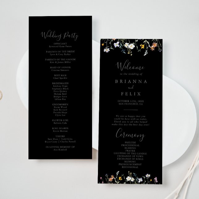 Programa Wild Multicolor Floral Black Wedding (Criador carregado)