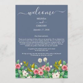 Programa Wildflower Periwinkle Dusty Blue Wedding Itinerári