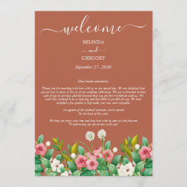 Programa Wildflower Periwinkle Orange Wedding Itinerário