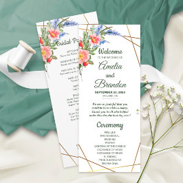 Programa Wildflowers Faux Gold Foil Geometric Frame Rustic 