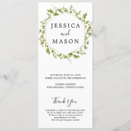 Programa Woodland Greenery Wedding