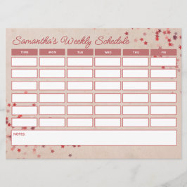 Programação de Classe Semanal de Estrelas Rosa Gir