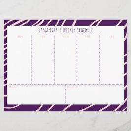 Programação Semanal do Orçamento Roxo Personalizad