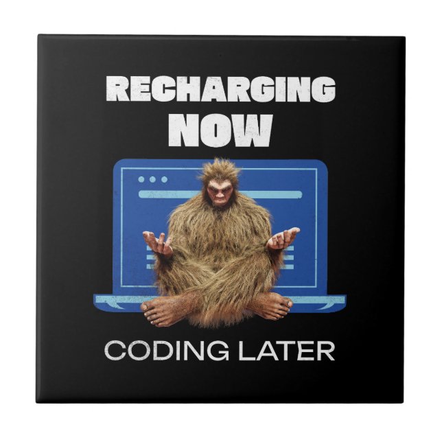 Programador Bigfoot Engraçado Recarregando Código  (Frente)