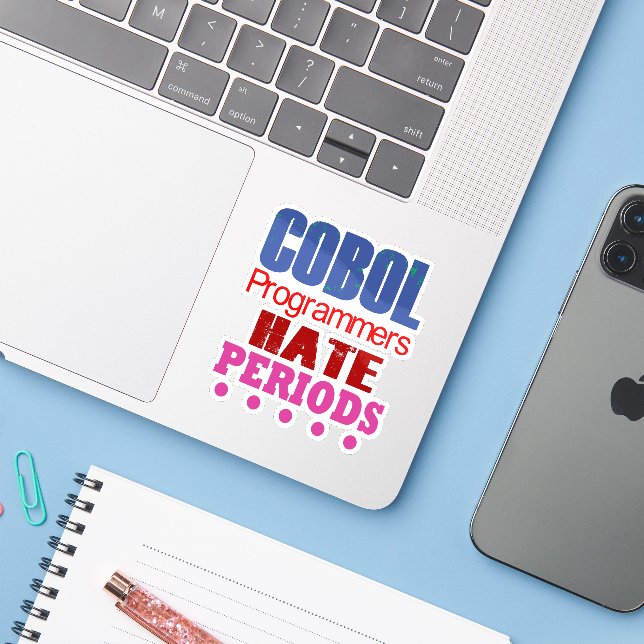 Programadores de Cobol Odeiam Pontos Adesivo (Notebook com iPhone)