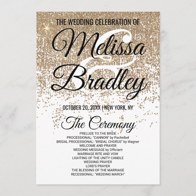 Programas brancos Glitter Sparkles Dourados (Frente)