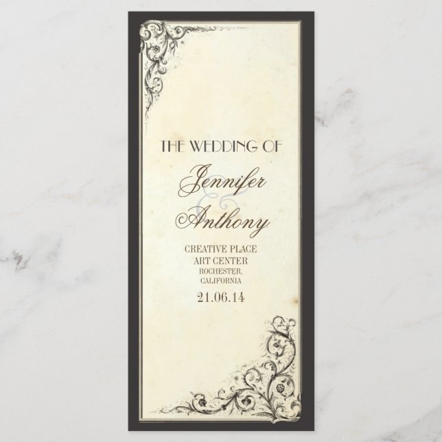 Programas casamentos vintage (Frente)