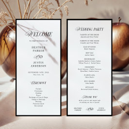 Programas clássicos de Casamento Elegante Preto e 