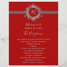 Programas de Aniversário do Monograma Vermelho e C