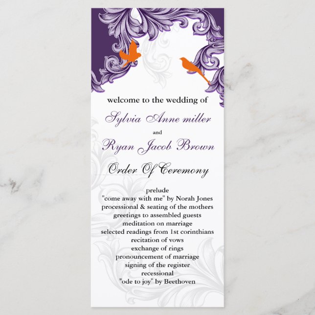 Programas de aves de capoeira roxas, laranja (Frente)